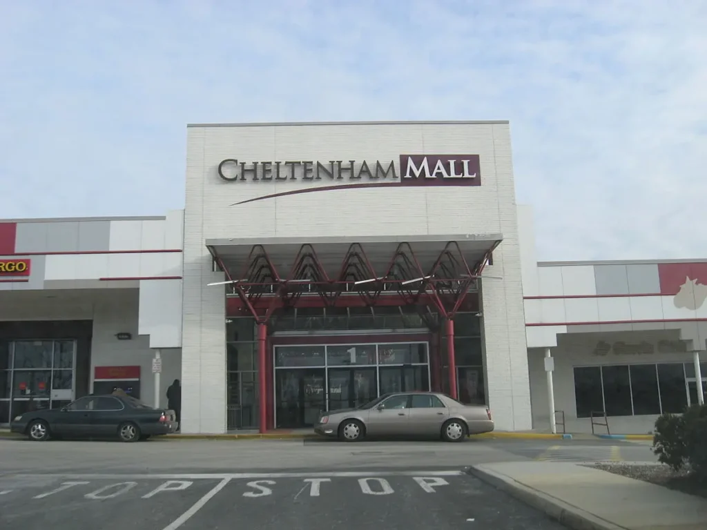 Greenleaf at Cheltenham, previously known as the Cheltenham Square Mall, is now an open-air shopping center. It is located on Cheltenham Avenue, positioned between Ogontz Avenue and Washington Lane, straddling the border of Philadelphia and Cheltenham Township in Pennsylvania.