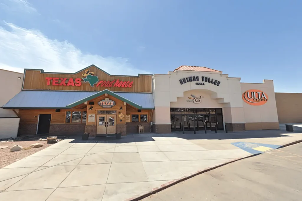 Exterior of Texas Roadhouse at Animas Valley Mall.