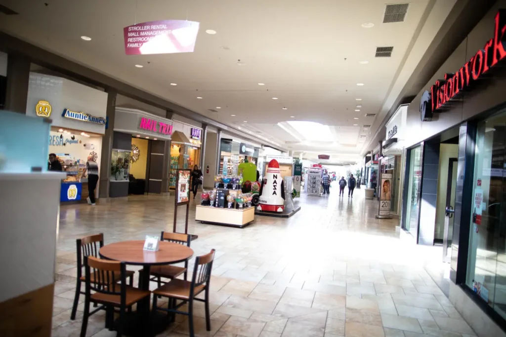 Viewmont Mall, bustling with shops and restaurants.