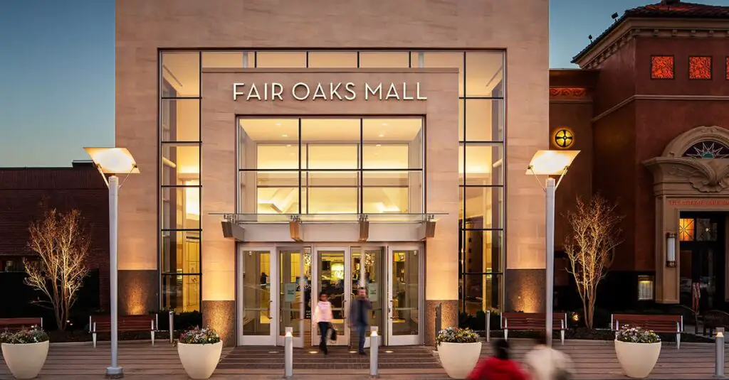 Shopping center exterior at Fair Oaks Mall in Fair Oaks, MD.