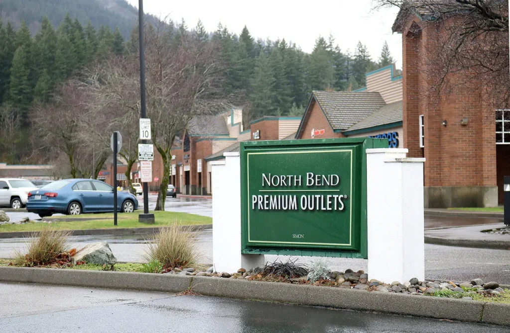 Sign for North Bend Premium Outlets Mall