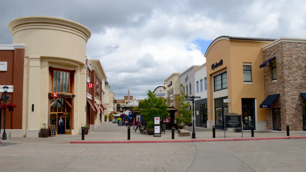 Overcast sky above Bridgeport Village Mall.