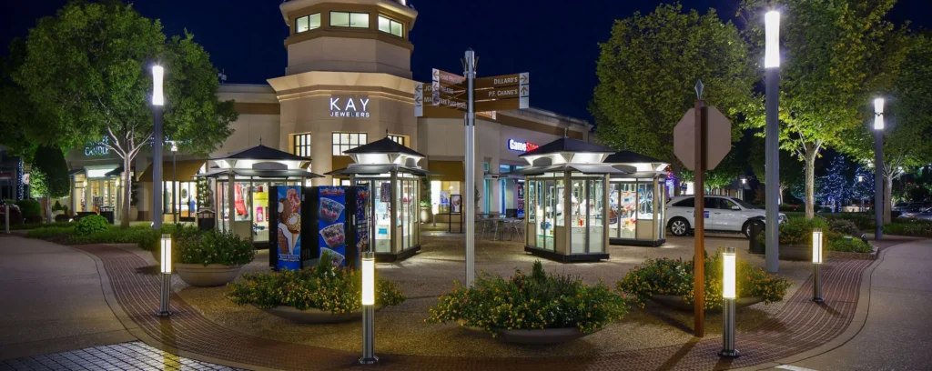 Pinnacle Hills Promenade Mall with modern architecture and large glass windows.