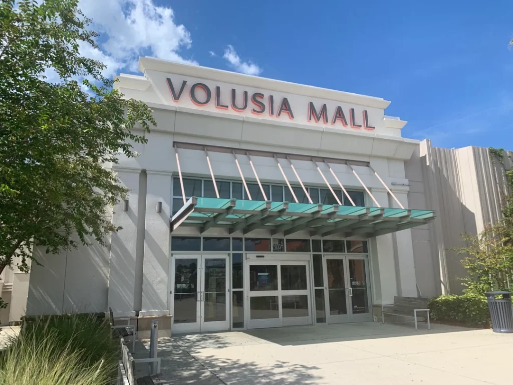 Exterior view of Volusia Mall, a bustling shopping center