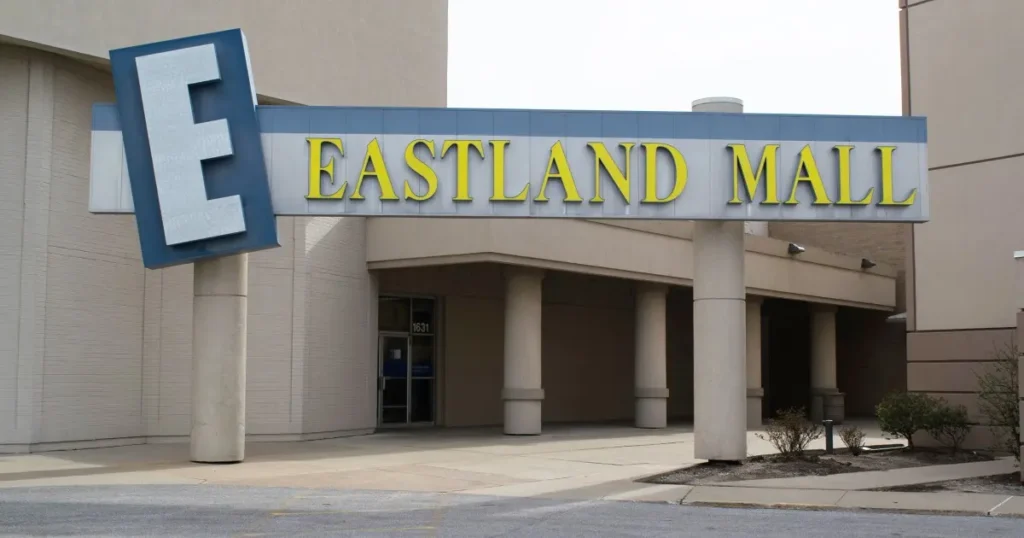 Eastland Mall sign displayed in front of a building.