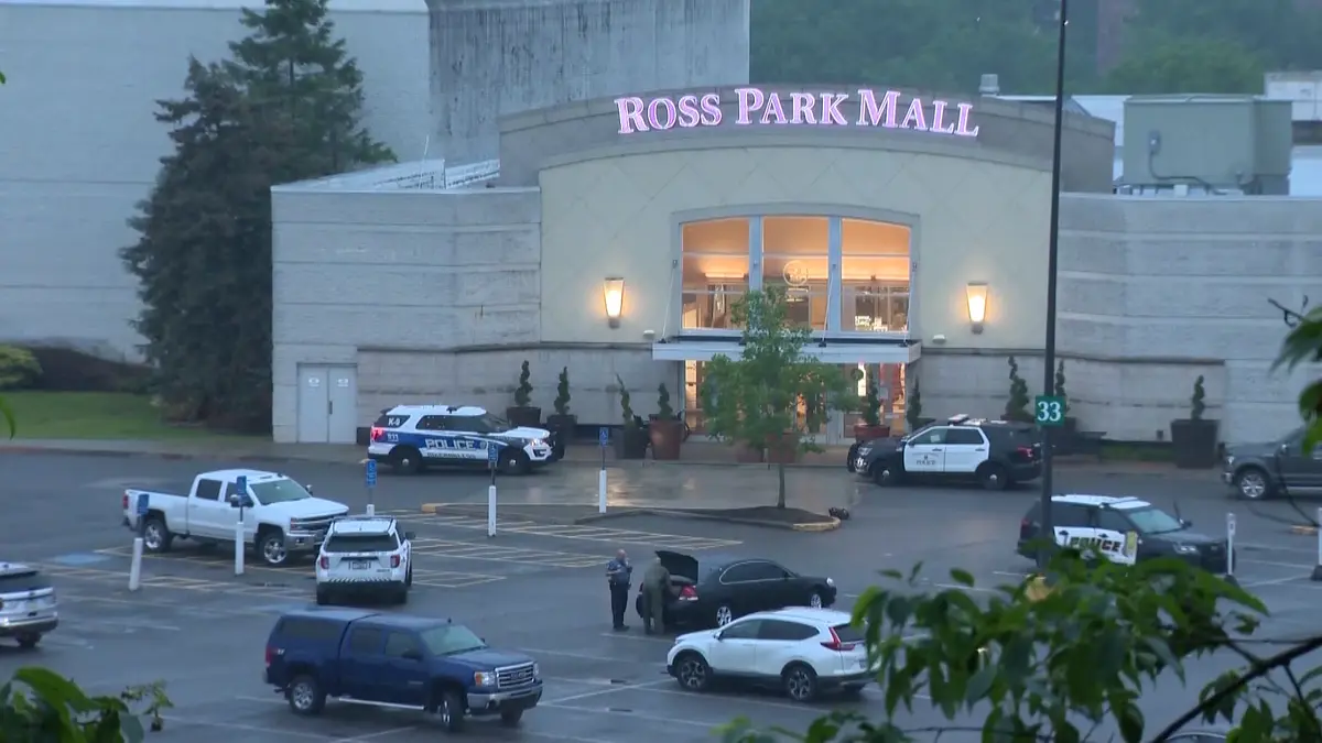 Ross Park Mall with various stores and parking lot visible.