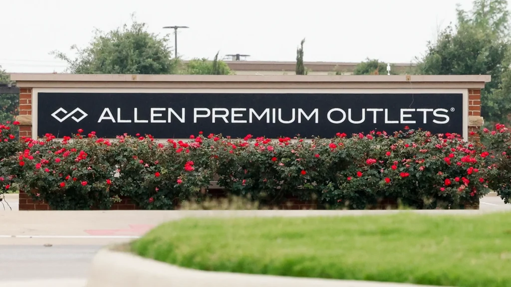 exterior view of Allen Premium Outlets Mall with various stores