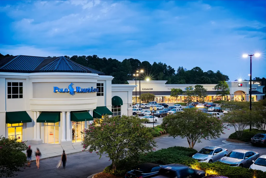 Carolina Premium Outlets Mall, featuring a sizable white building